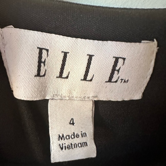 ELLE Dress Women's Size 4 Black White Round Neck Back Closure Zip - Picture 4 of 7